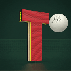 Red Letter T With Small White Ball GIF