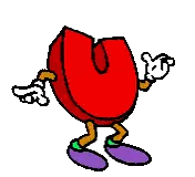 Red Letter U With Arms And Legs Dancing Sticker