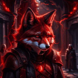 Red Lightning Animated Fox GIF