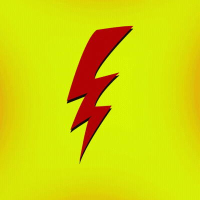 Red Lightning Bolt On Yellow Background GIF