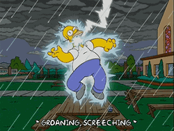 Red Lightning Homer Simpson Screeching GIF