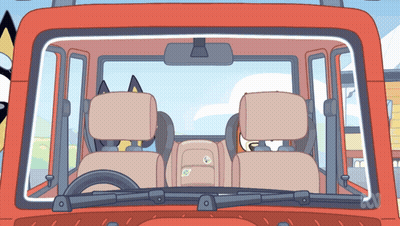 Red Lightning McQueen Driving Down Road GIF