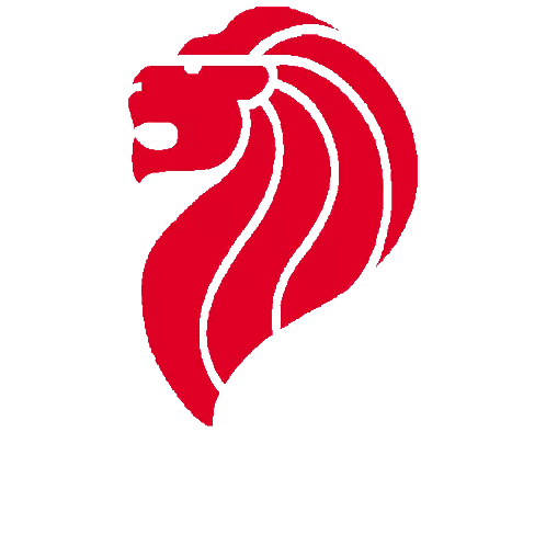 Red Lion Head With White Mane Sticker