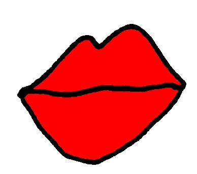 Red Lip Drawing Sticker