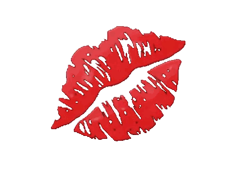 Red Lip Print Close Up Sticker