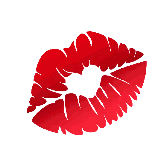 Red Lip Print With Heart Sticker