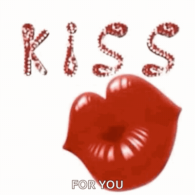 Red Lips Blowing A Kiss Saying Kiss For You GIF