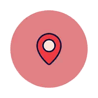 Red Map Pin Circle Sticker