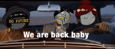 Red Mask Cartoon Character With Marshmallows GIF