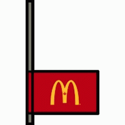 Red McDonald's Flag On A Pole GIF