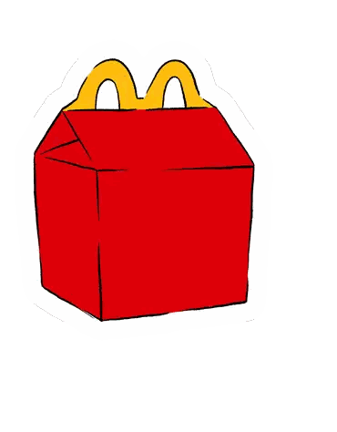 Red McDonald's Happy Meal With Yellow M Sticker