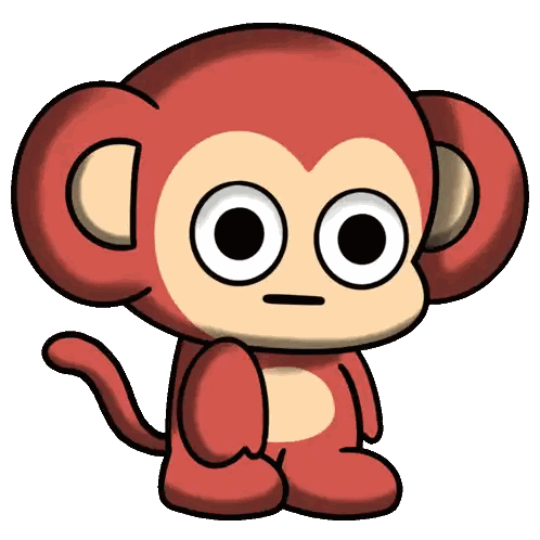 Red Monkey With Big Eyes And Sad Look Sticker