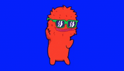 Red Monster Wearing Sunglasses GIF