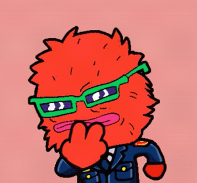 Red Monster Wearing Sunglasses GIF