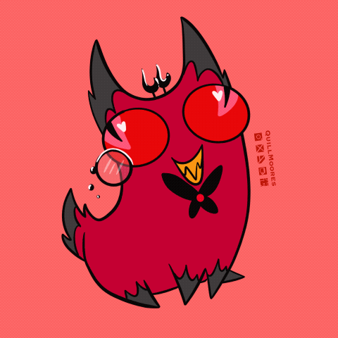 Red Monster With Glasses Quillmoorfs GIF