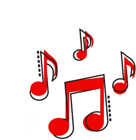 Red Music Notes Sticker