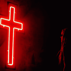 Red Neon Cross Aesthetic GIF