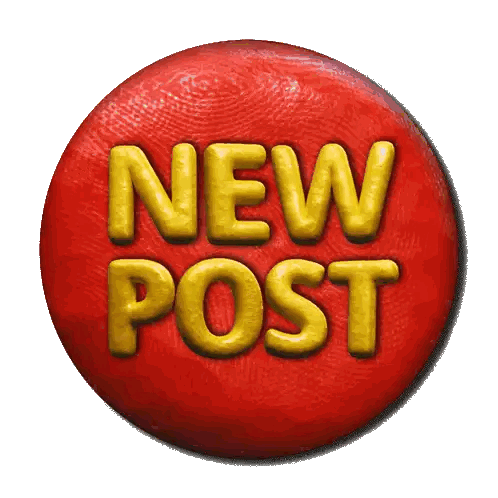 Red New Post Button Sticker