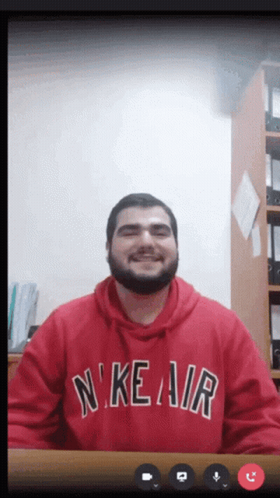Red Nike Air Sweatshirt Man Smiles Video Call GIF