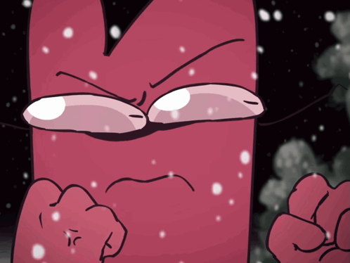 Red Object With Snow Falling GIF