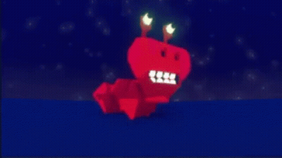 Red Origami Dragon On Blue Water GIF
