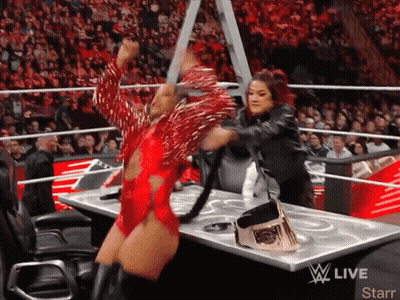 Red Outfit Woman At Table With W Live Starr GIF