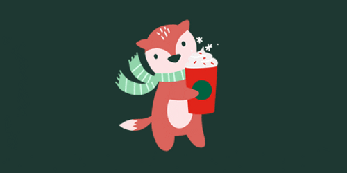 Red Panda Christmas Holding Starbucks Cup GIF
