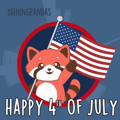 Red Panda Holding American Flag Happy 4Th Of July GIF