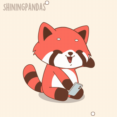 Red Panda Holding Cell Phone Shiningpandas GIF