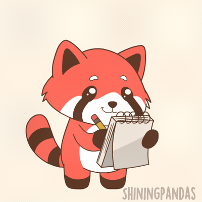 Red Panda Holding Notepad With Heart Saying I Love You GIF