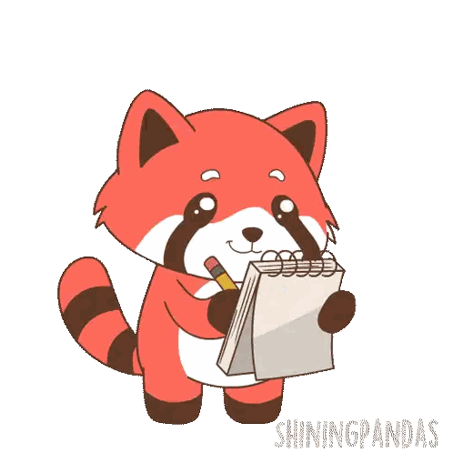 Red Panda Holding Notepad With Heart Saying I Love You Sticker