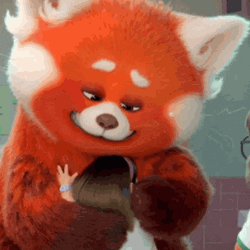 Red Panda Hugging A Girl Animation GIF