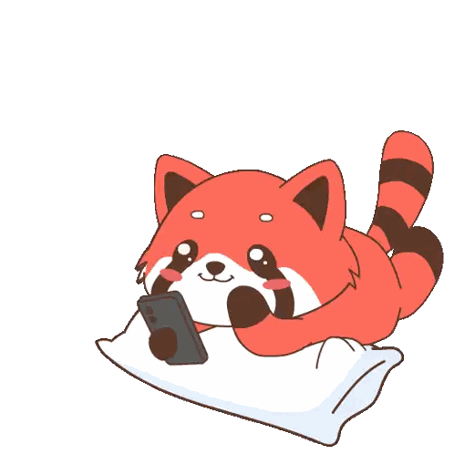 Red Panda Laying On Pillow Saying I Love You Sticker