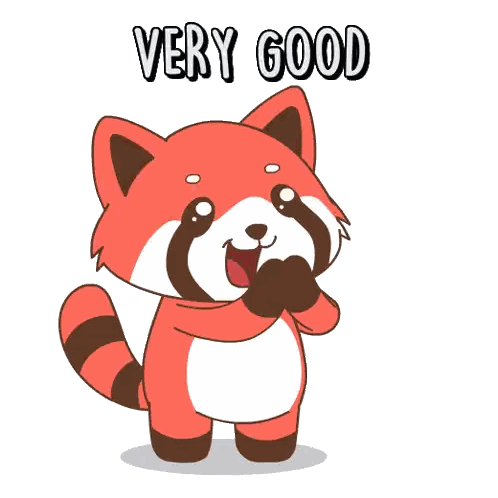 Red Panda Saying Very Good Sticker