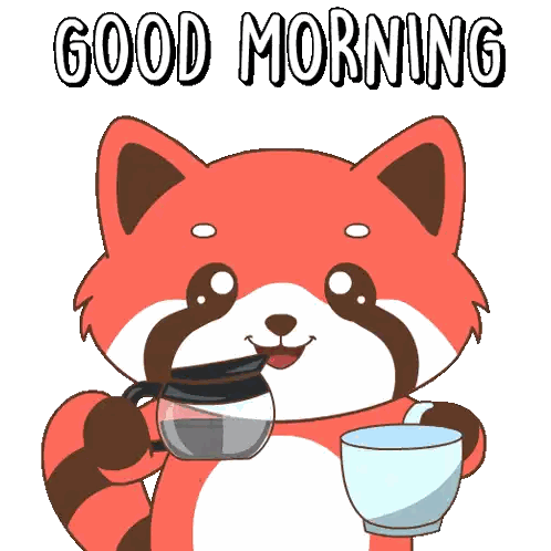 Red Panda With Coffee Sticker
