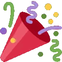 Red Party Horn With Confetti Sticker