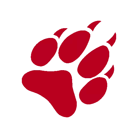 Red Paw Print With Claws Sticker