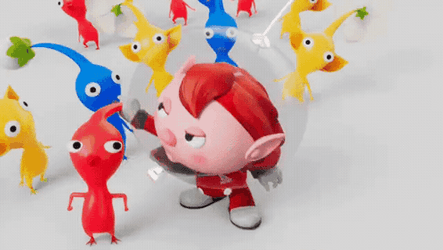 Red Pikmin Being Thrown GIF
