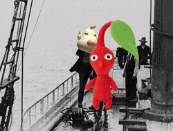 Red Pikmin Getting Thrown In The Sea GIF