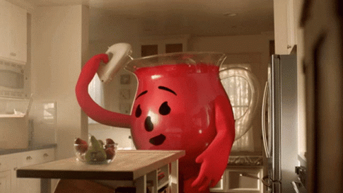 Red Pitcher With Arms And Legs GIF