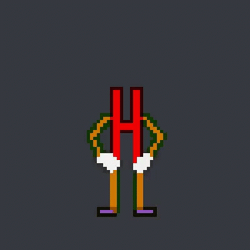 Red Pixelated Dancing Letter H GIF