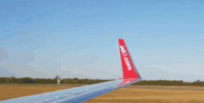 Red Plane Wing EasyJet GIF