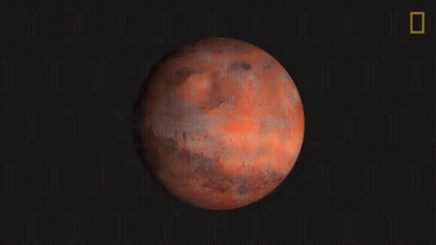 Red Planet With National Geographic Logo GIF