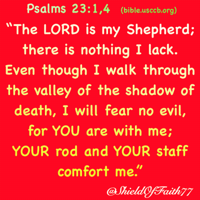 Red Poster With Bible Verse Psalms 23 GIF