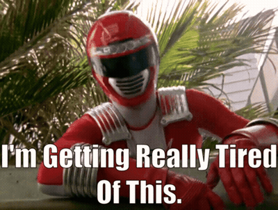 Red Power Ranger Getting Tired GIF