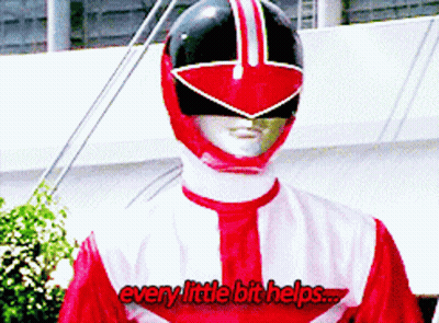 Red Power Ranger Says Every Little Bit Helps GIF