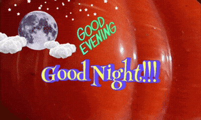 Red Pumpkin Saying Good Evening And Good Night GIF