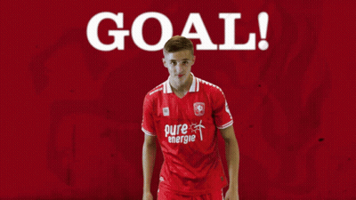 Red Pure Energie Soccer Player Pointing At Goal GIF