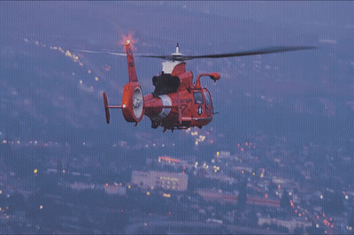 Red Rescue Helicopter With US Navy GIF