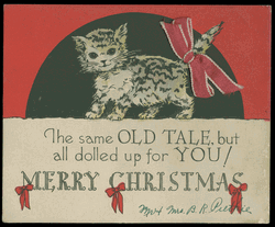 Red Ribbon Merry Christmas Cat GIF